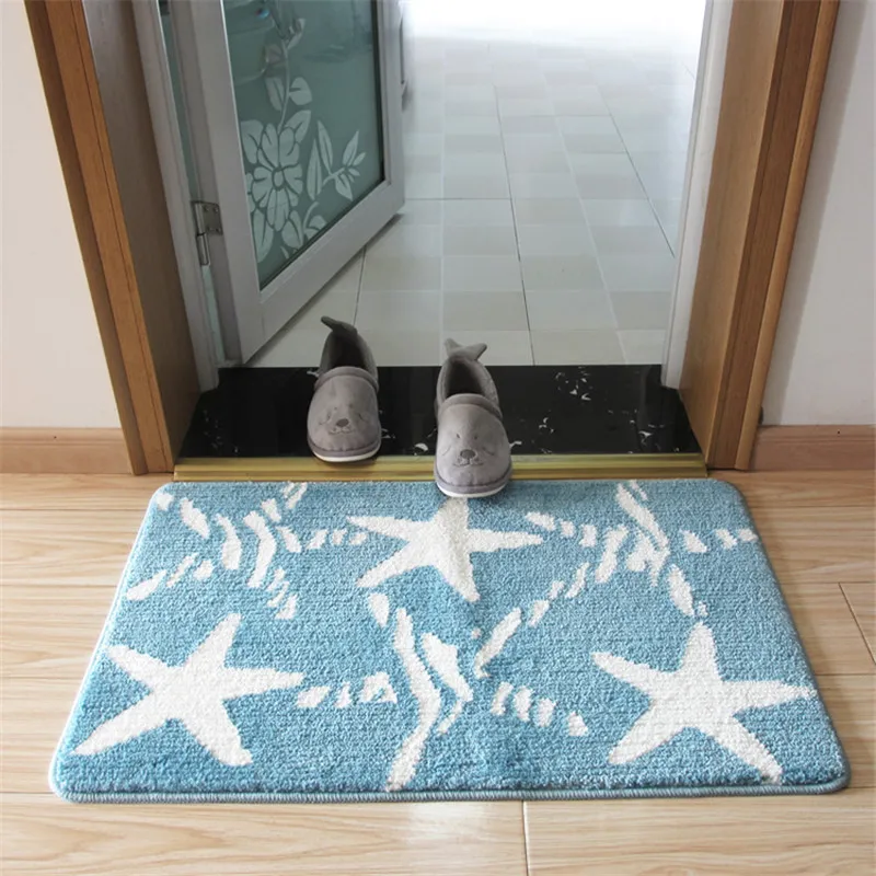Sky Blue Starfish Ковер Дверной Коврик качественный коврик для ванной для кухни Toilt 5 цветов Ванна Напольный коврик tapis salle de bain домашний декор ванная комната - Цвет: Sky Blue Starfish