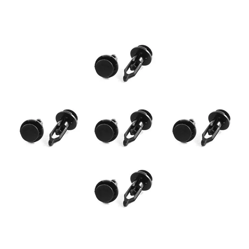 

10x 9mm Car Body Bumper Fender Retainer Push Type Plastic Clips Fasteners Black caravans and cars