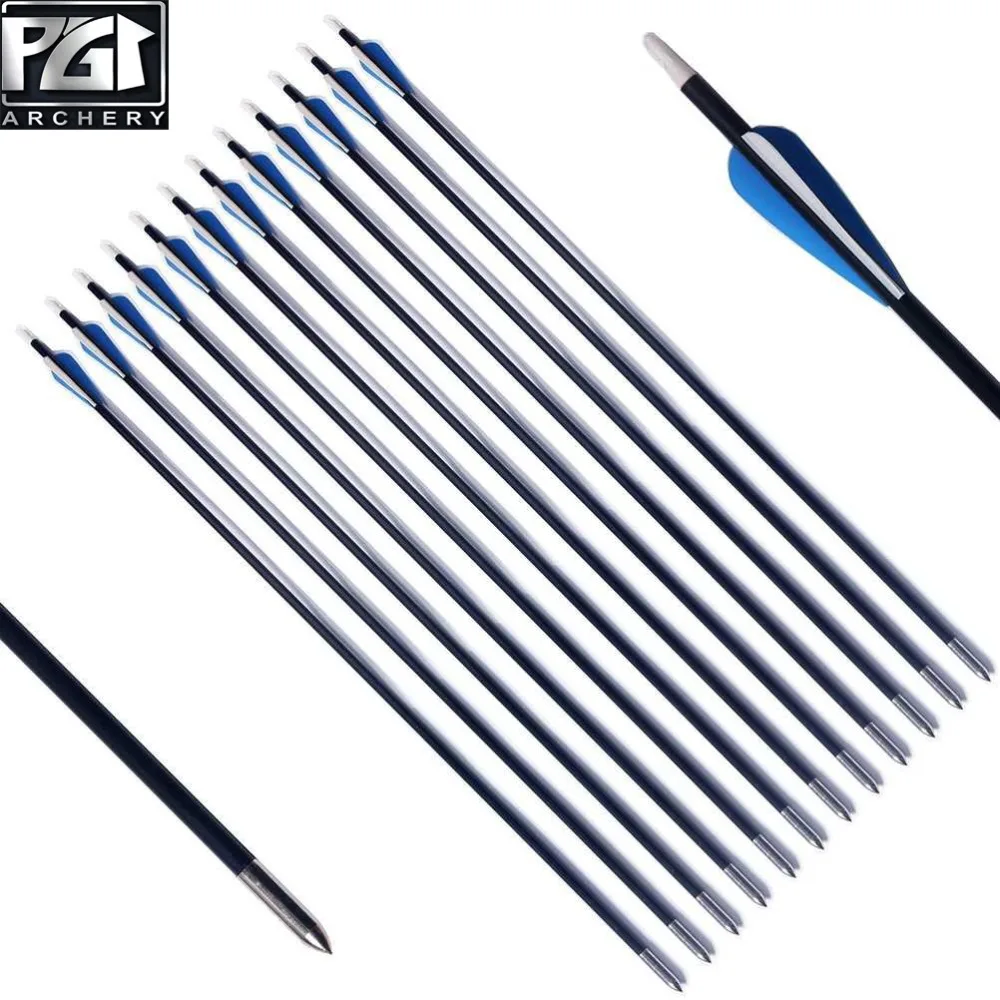 PG1ARCHERY 6/12/24 Pk 31 дюймовый Стекловолоконный стрелы стрельба из лука на стрелка Fletched 3