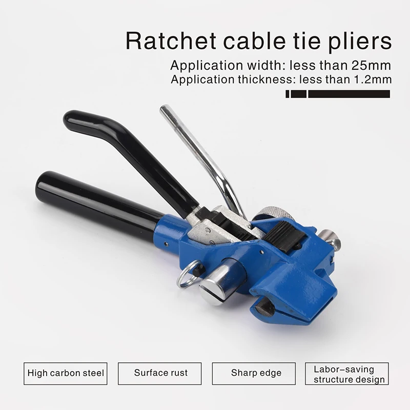 

Stainless Steel Cable Tie Gun with Cutter Fasten Tool plier bundle for Crop width 25mm thickness 1.2mm Tighten