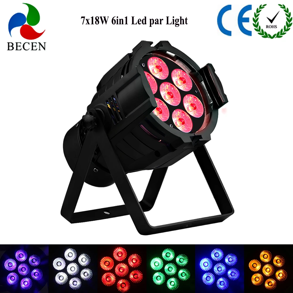 

LED Stage Lighting 7x18W RGBWA+UV 6in1 LED Par Light Professional DMX512 For Disco DJ Music Party KTV Nightclub Lights