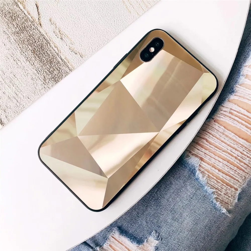 HUANQING Luxury 3D Rhombic Phone Case for iPhone 6 6S Plus 8 7 Plus Fashion Simple Bling Diamond Cover  for iPhone X Xs Max XS XR Case09