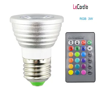 

E27 E26 LED Downlight Light Bulb 3W RGB Dimmable Smart Remote Control Bulb For Living Room Bedroom Study Decor Lighting Lamps