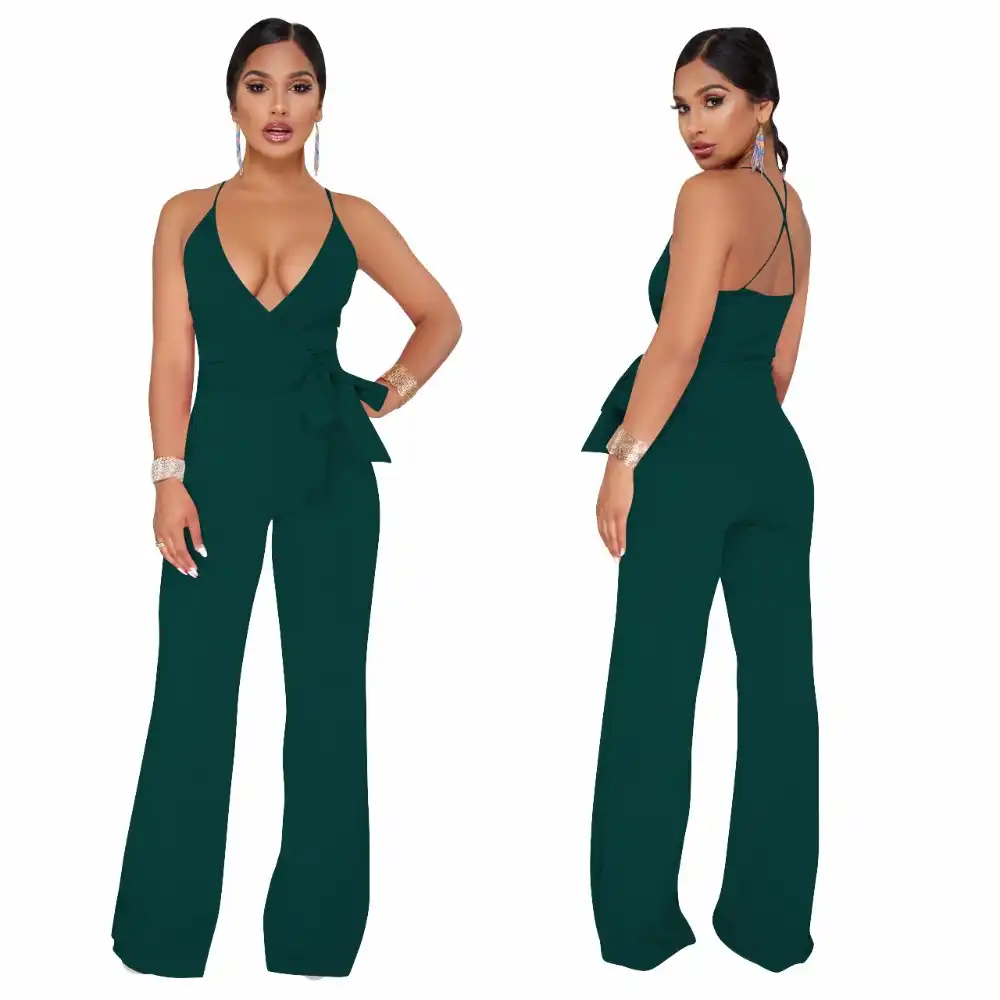 Strap backless one piece jumpsuit Clearance