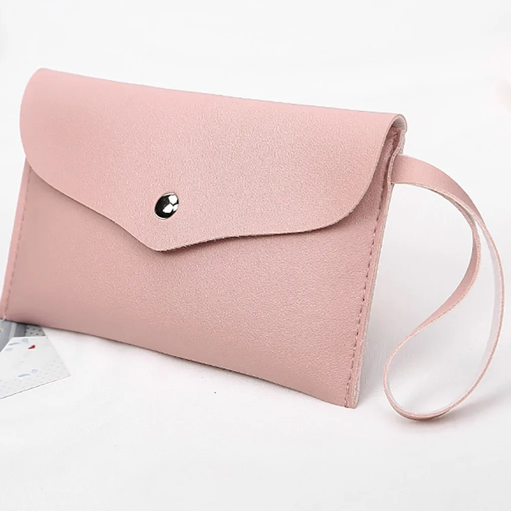 Стиль, экокожа(полиуретан), маленький кошелек, кожаный Для женщин Мини Для женщин кошельки женские портмоне с отделениями для кредитных карт сумочка маленькая квадратная сумка 7,7 - Цвет: Pink