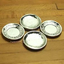 Кукольный домик Миниатюрный 1:12 игрушка кухня 4 шт. металлические тарелки диаметр 2,4 см X0449