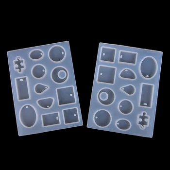 

1pc White 12 Designs Resin Jewelry Making Mould Cabochon Silicone Mold Necklace Pendant DIY Hand Craft
