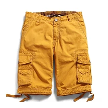 Летние мужские комбинезоны шорты модные хлопок высокого качества мульти-карман плюс размер мужские шорты кэжуал 12 цветов AF3231