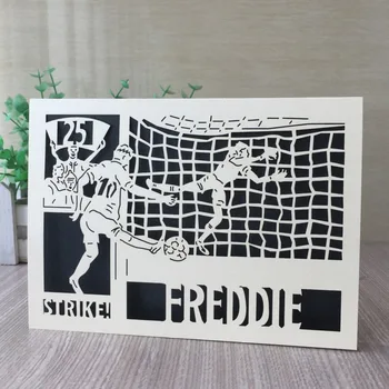 

20pcs/lot New Arrival Laser Cut Invitations Card Net Pattern Football Party Invitations Party Souvenirs Birthday Card