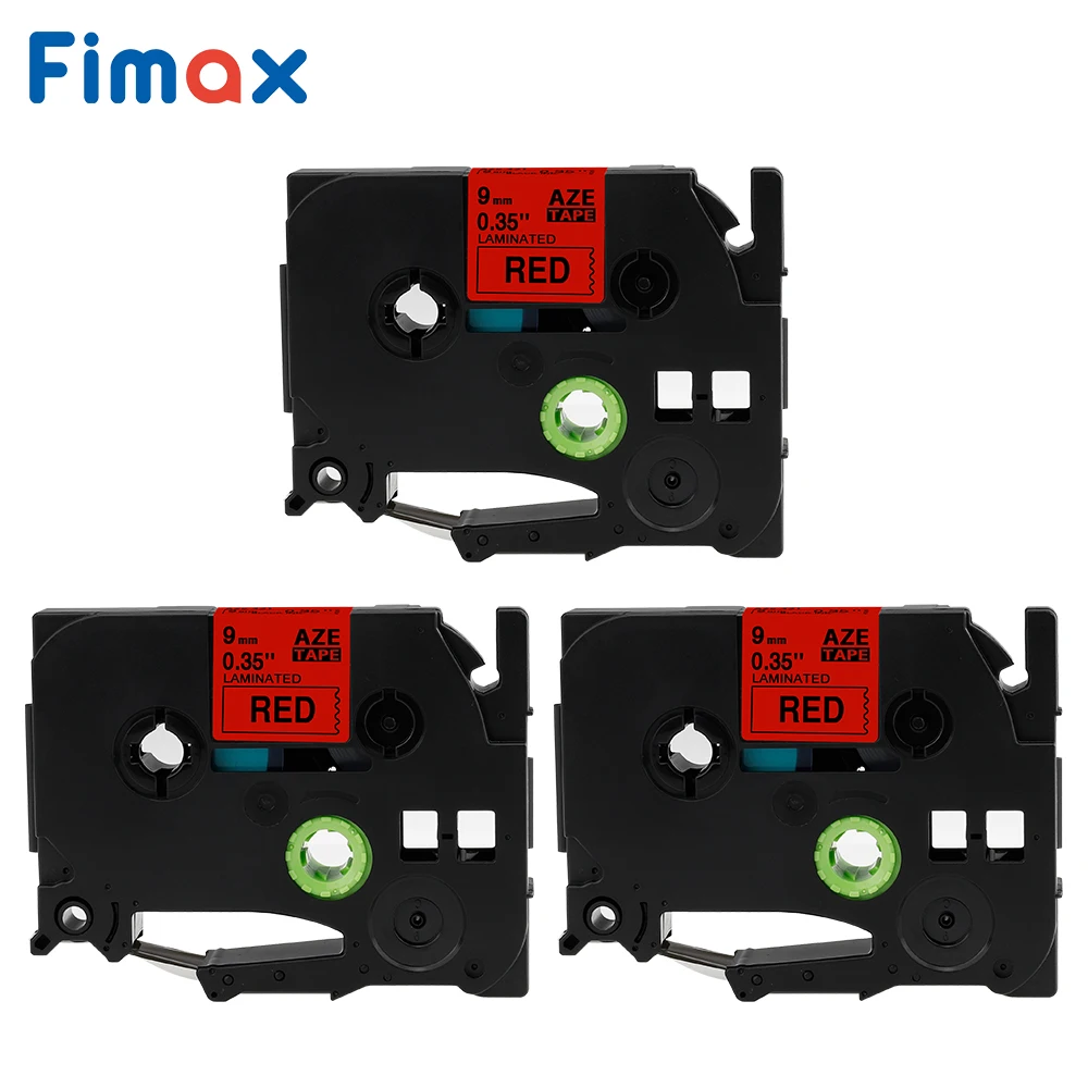 Fimax 3packs TZe421 Совместимость Brother P-touch Этикетка ленты TZe-421 TZ-421 9 мм * 8 м черный на