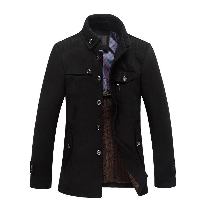 Buy New Winter Men's Wool Jacket Casual Coat Mens