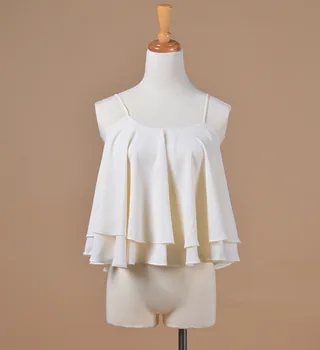 

Sling tops Backless Chiffon vest Sexy double elegant sleeveless Sling Vest