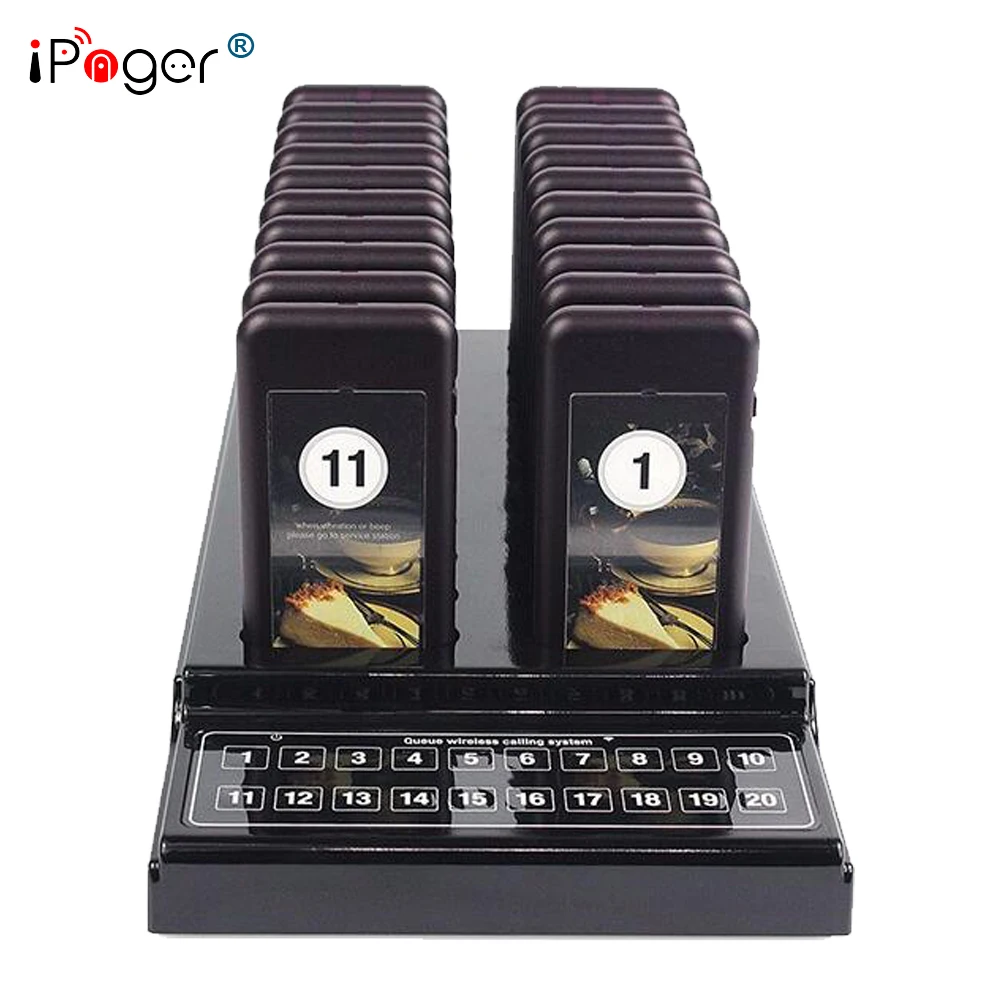 

Restaurant Guest Calling System Table Buzzer (one keyboard with 20 pagers)