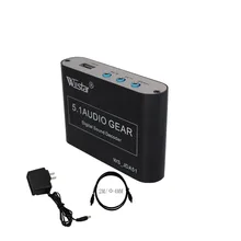 spdif cable 2m+ 5.1 Audio Decoder SPDIF Coaxial to 3.5&usb dolby DTS AC3 Digital to 5.1 Amplifier Analog Converter free shipping