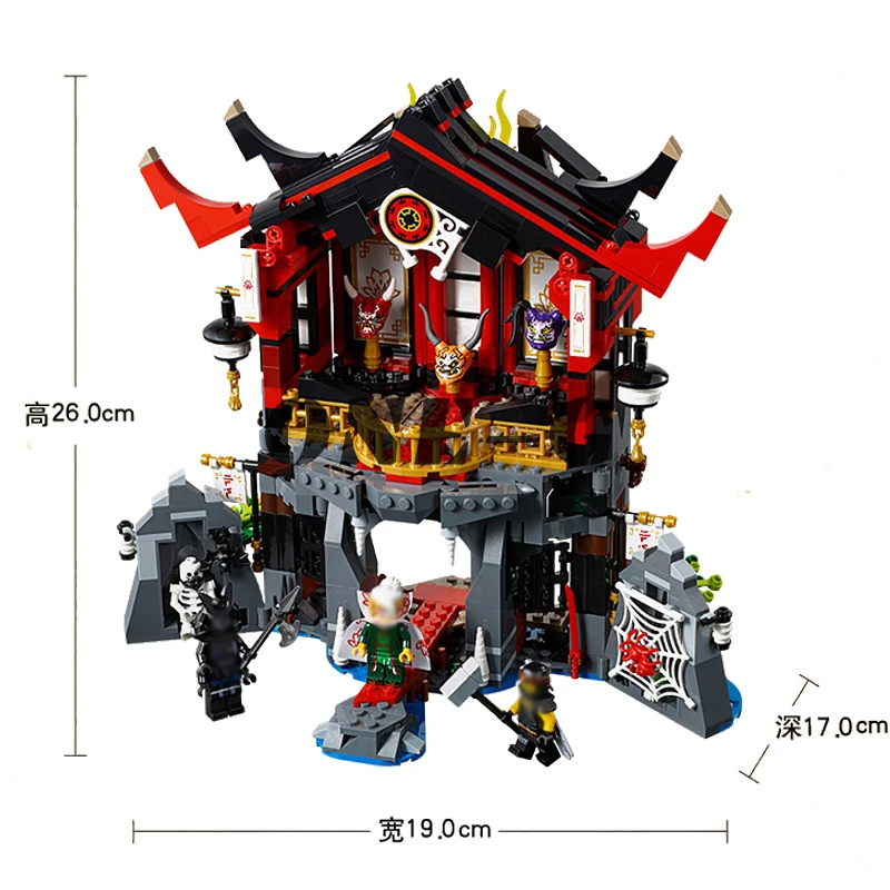 Совместимые legoinglys ninjago 70643 строительные блоки 06078 857 шт кирпичи храм воскресения