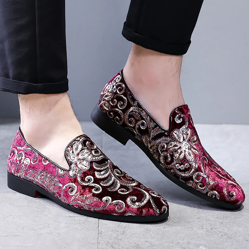 

Shoes men loafers mixed colors casual shoes embroidery 2019 new arrival plus size 37-48 china style autumn shoes tenis