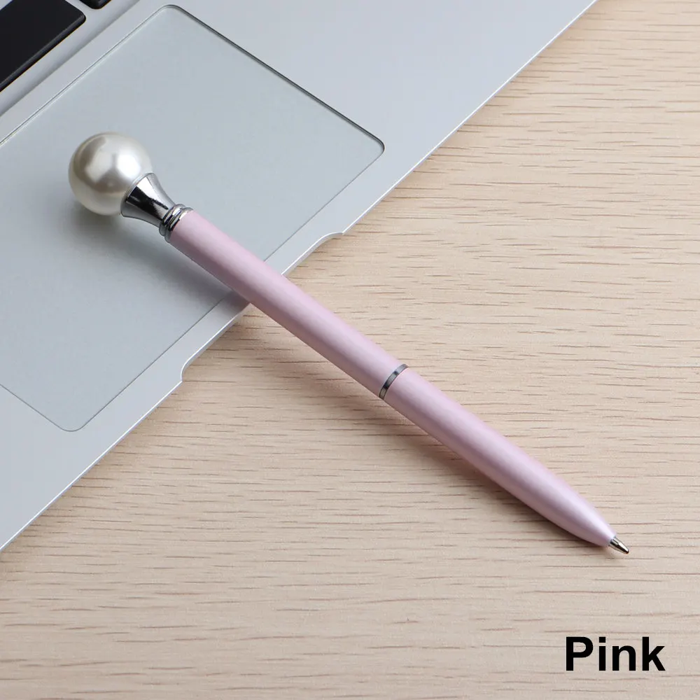 1 шт. цветная перламутровая металлическая шариковая ручка 15 цветов Kawaii queen's crutch Шариковая ручка для школьных принадлежностей boligrafos синяя и черная заправка - Цвет: 1PCS Pink