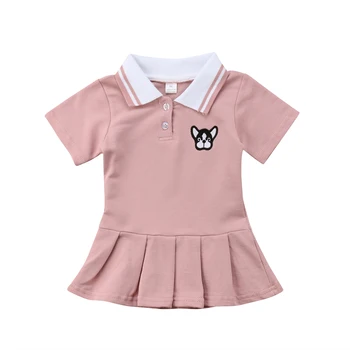 

Cute Kids Baby Girl Party Dog Short Mini Dress Toddler Summer Short Sleeve Dresses Outfit Clothes Sundress