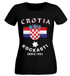 2019 Женская летняя футболка Kroatien футболка CRO Soccers Футболка женская Crotia футболист Милая футболка