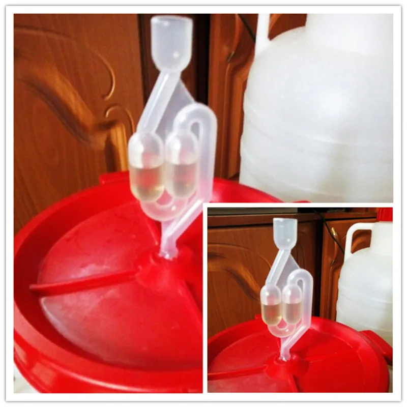 WCIC 2PCS S Shape Plastic Airlock One way Homebrew Air Lock Twin Bubble