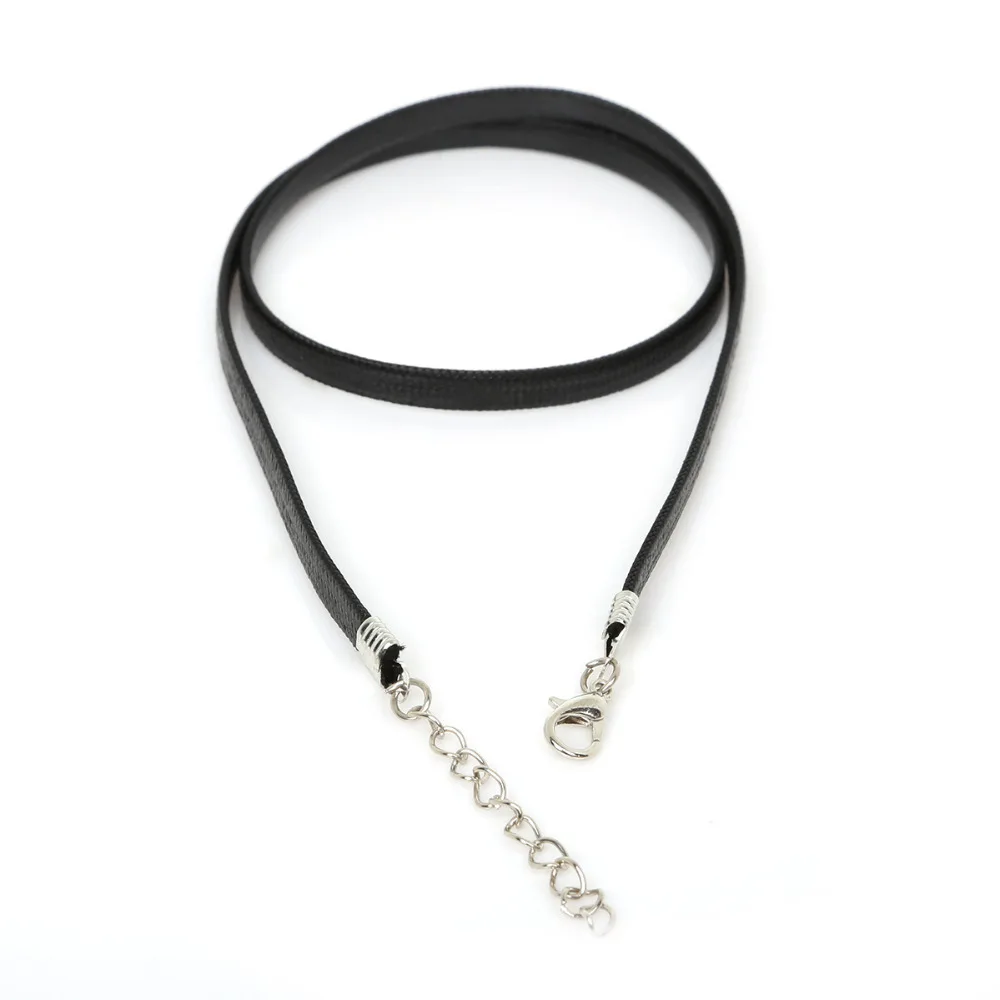 

New Fashion 5Pcs Width 5MM Adjustable Leather Flat Cord Beads String Necklace Pendant Necklace Cord For DIY Jewelry Findings