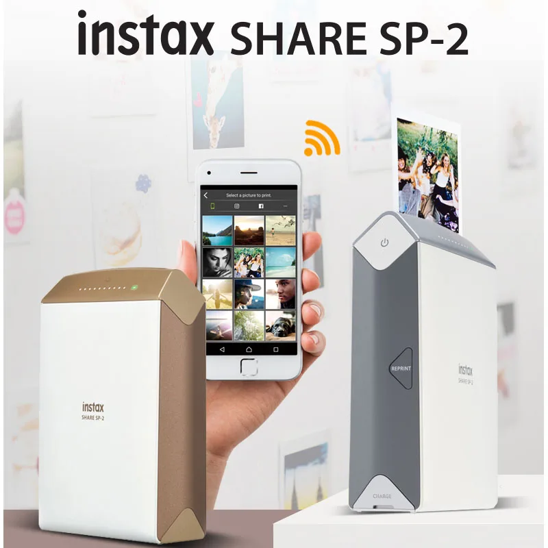 Принтер для смартфона Fujifilm INSTAX Share SP 2 (серебристый/золотистый) доступен двойной