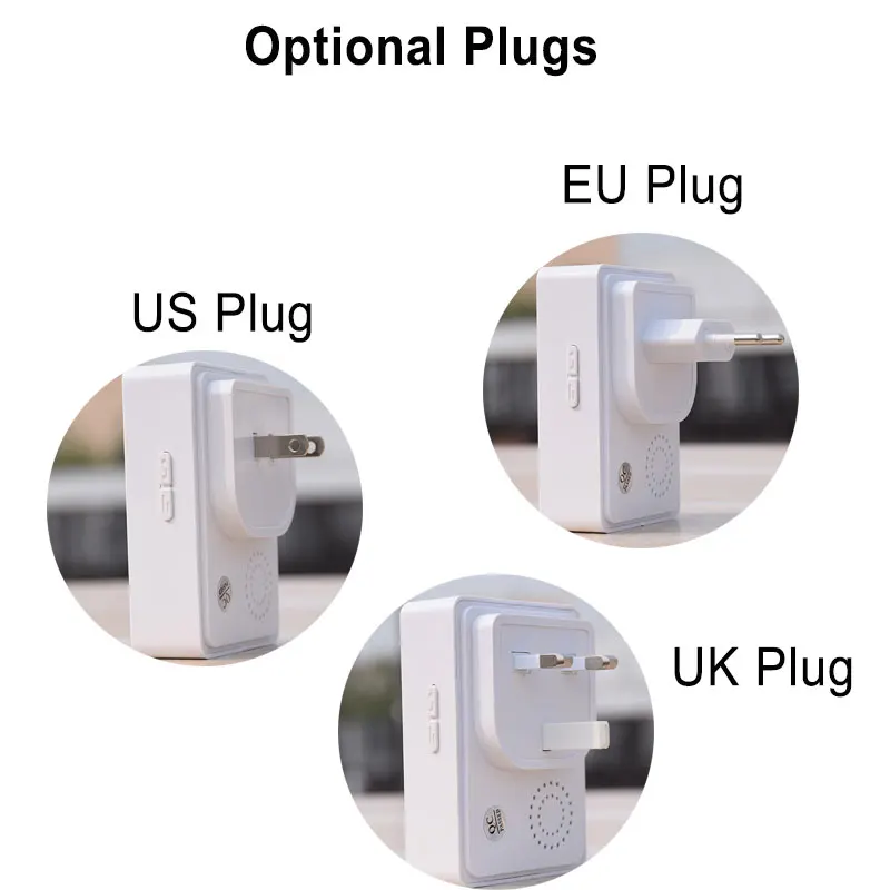 Augreener Wireless Doorbell Button Waterproof No Battery Door Bell EU US UK Plug 100M Long Working Range With 6 Stickers Augreener Wireless Doorbell Button Waterproof No Battery Door Bell EU US UK Plug 100M Long Working Range With 6 Stickers