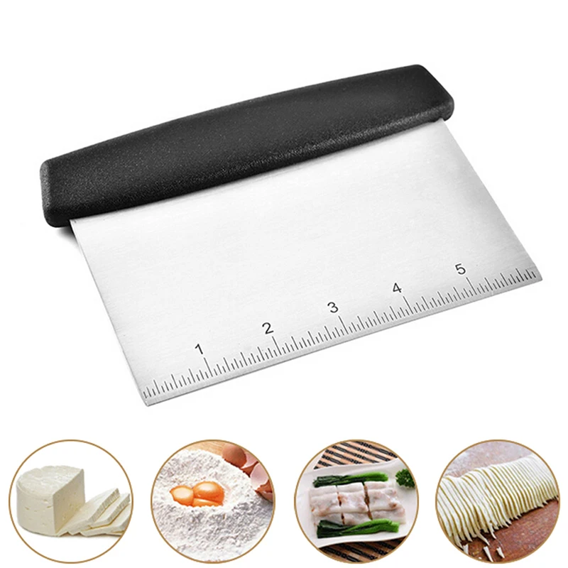  1pc Cake Decoration Tools Stainless Steel Pizza Dough Scraper Cutter Baking Pastry Spatulas Fondant