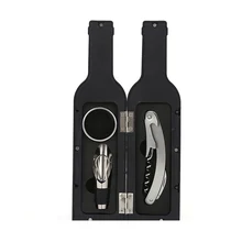 3 unids/set En Forma de Botella de Vino Set de Regalo Vino Sacacorchos Abrelatas Del Vino Accesorios de Vino Set de Regalo