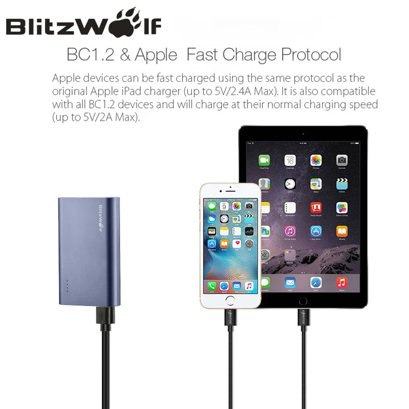BlitzWolf BW-P3 Original Universal 10000mAh 18W QC3.0 Quick Phone Charger 3.0 Dual USB Port Power Bank External Battery BlitzWolf BW-P3 Original Universal 10000mAh 18W QC3.0 Quick Phone Charger 3.0 Dual USB Port Power Bank External Battery