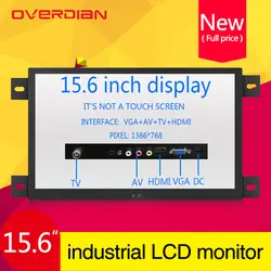 15.6 "/15" VGA/HDMI/AV/ТВ Интерфейс промышленных Управление ЖК Мониторы черные- сенсорный экран из металла В виде ракушки 1366*768 вешалка монтажное