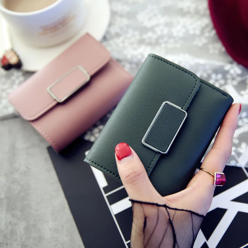 Women's Wallets Money Small Casual  Wallet Fashion Female Short Mini All-match Korean Students Purse Love Small Wallet 236