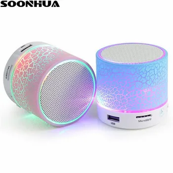 

SOONHUA A9 LED Mini Wireless Bluetooth Speaker TF USB FM Portable Music Loudspeakers Handsfree Call For iPhone Samsung Huawei