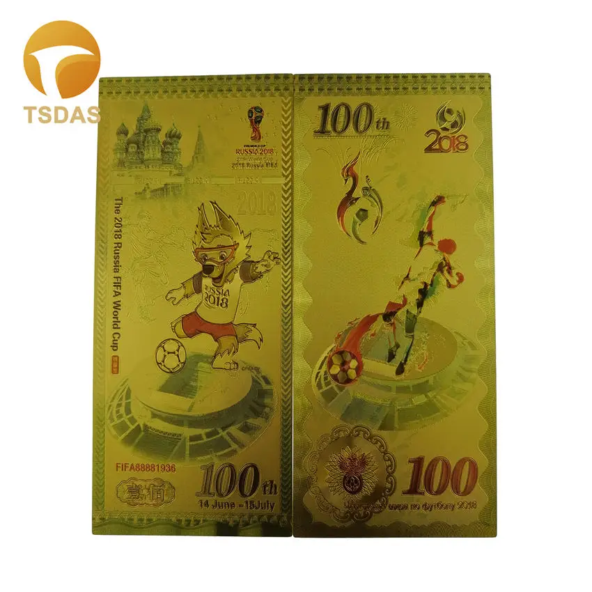Цветные золотые банкноты Россия 100 рубля банкноты Лучшие европейские бизнес подарки - Цвет: 9