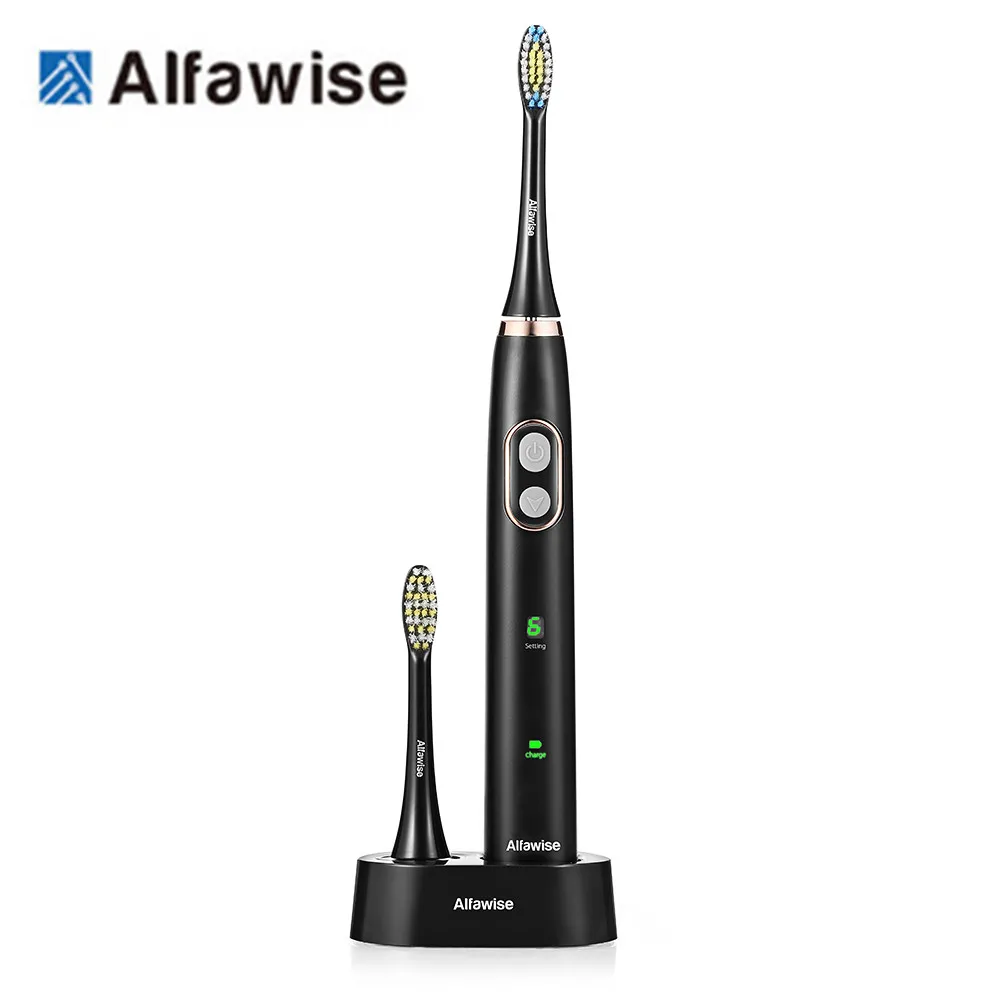 

Alfawise BH - 126 Sonic Electric Toothbrush IPX7 waterproof Smart Timer 5 Brushing Modes with 2 soft Brush Heads oral care