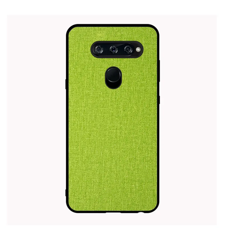 green Для LG V40 чехол ThinQ Обложка задняя крышка силиконовый край ткань Защитный чехол Жесткий PC capas для LG V40 v 40 ThinQ - Цвет: green