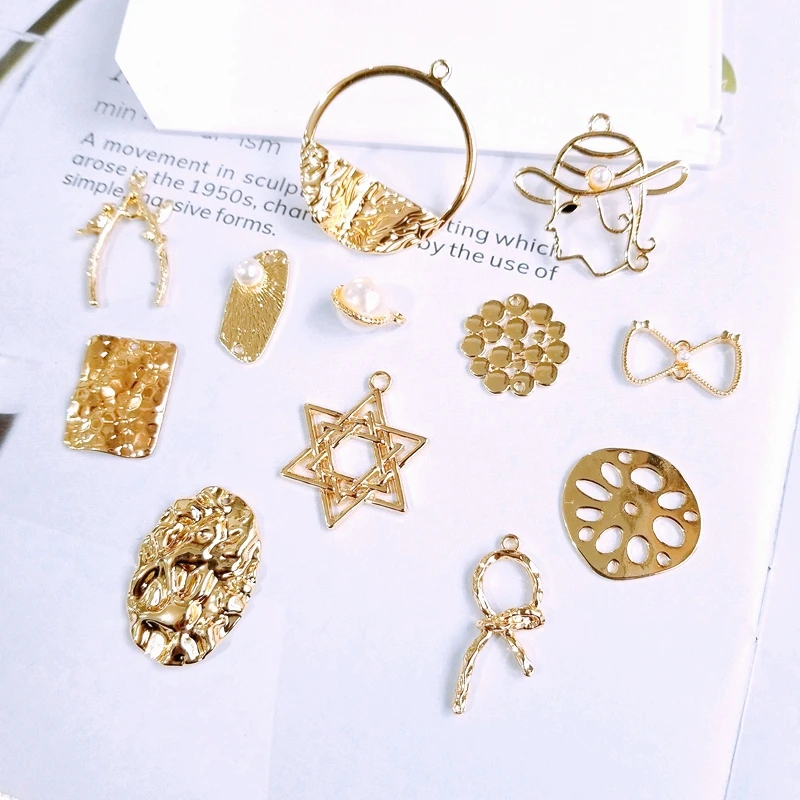 

Euro-American alloy retro earrings, Pearl flowers, pea branches, Pendant earrings, DIY handmade accessories