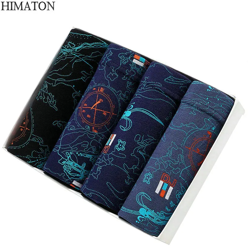 Himaton Мужское нижнее белье боксеры набор мужские Cueca Модальные Мягкие трусы