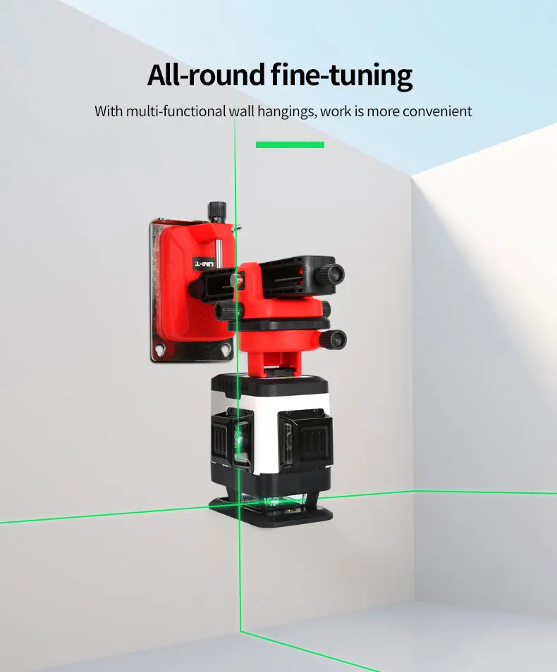 UNI-T 8 Lines 12 Lines 3D Laser Level 360 Degre Horizontal Vertical Cross Powerful Green Laser Beam LM572 LM573G LM573LD LM580G