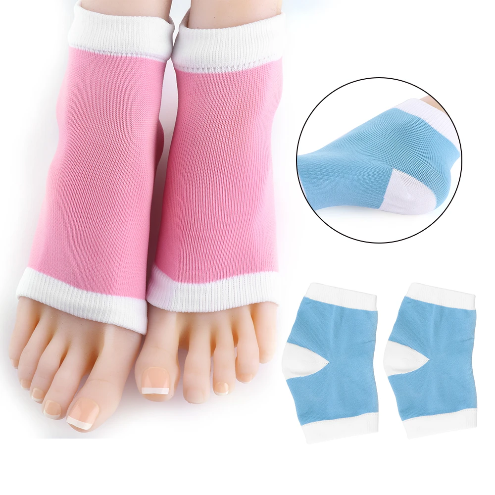 1pair Silicone Moisturizing Gel Heel Socks Reusable Anti Cracked