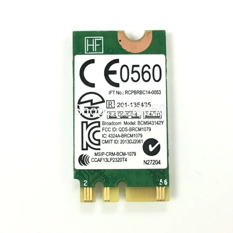 Ell DW1708 Broadcom BCM943142Y Беспроводной M.2 NGFF, Wi-Fi Bluetooth 4,0 карты 802.11b/g/n BCM43142 Беспроводной сетевая карта