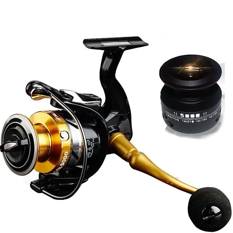

YUBOSHI Fishing Reels Spinning Saltwater Metal Spool Spinning Reel Stainless Steel Handle Line Spool Fishing Accessories FR036