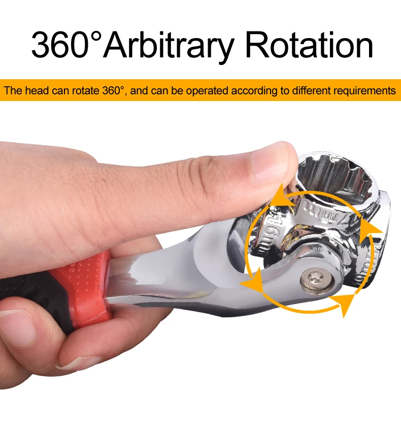 52 в 1 Многофункциональный качественный хромированный ванадиевой стальной ключ 360 градусов произвольный поворот торцевой ключ