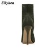 Eilyken Beige Green Ladies Open Toe Short Boots Elastic Boots Small Hole Hollow Out Breathable Dress Women Boots Pumps ► Photo 3/5