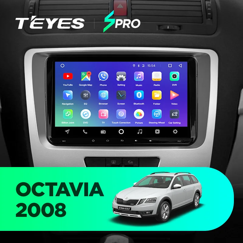 TEYES SPRO Штатная магнитола для Шкода Октавия 2 Skoda Octavia 2 A5 2008 Android 8.1, до 8-ЯДЕР, до 4+ 64ГБ 32EQ+ DSP 2DIN автомагнитола 2 DIN DVD GPS мультимедиа автомобиля головное устройство