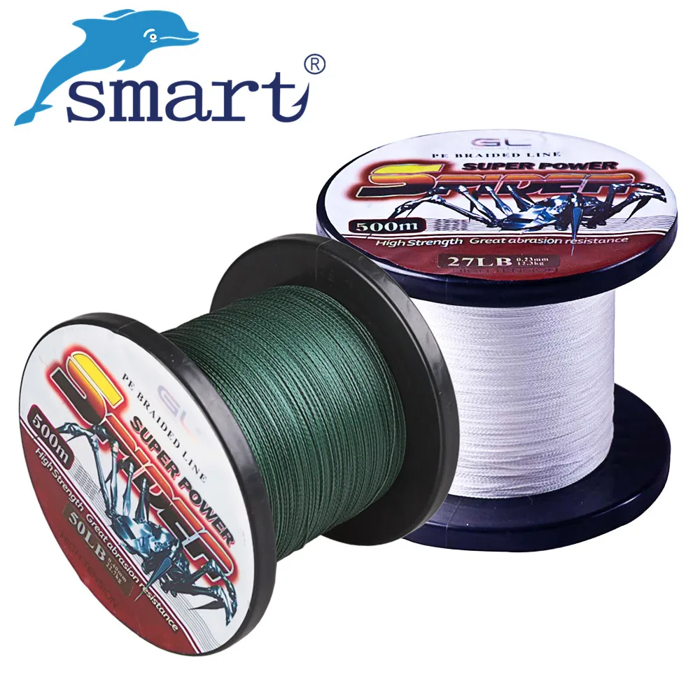 

Super Power 500M 547Yds 4 Strands Fishing Line 0.4#-8#/12-80Lb PE Braided Fishing Line Multifilament Pescaria Linha De Pesca