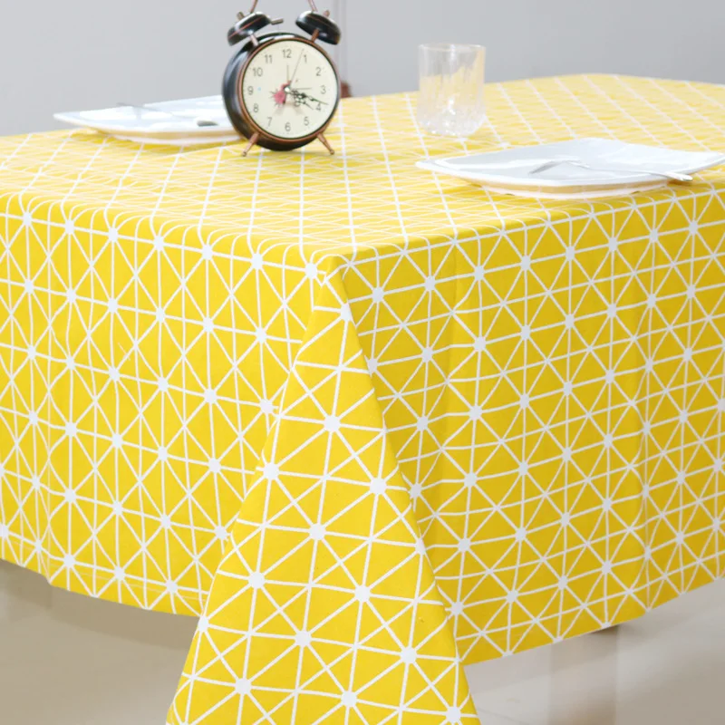 High quality plaid print table cloth linen fabric decorative tablecloth dining Table Cover For Kitc