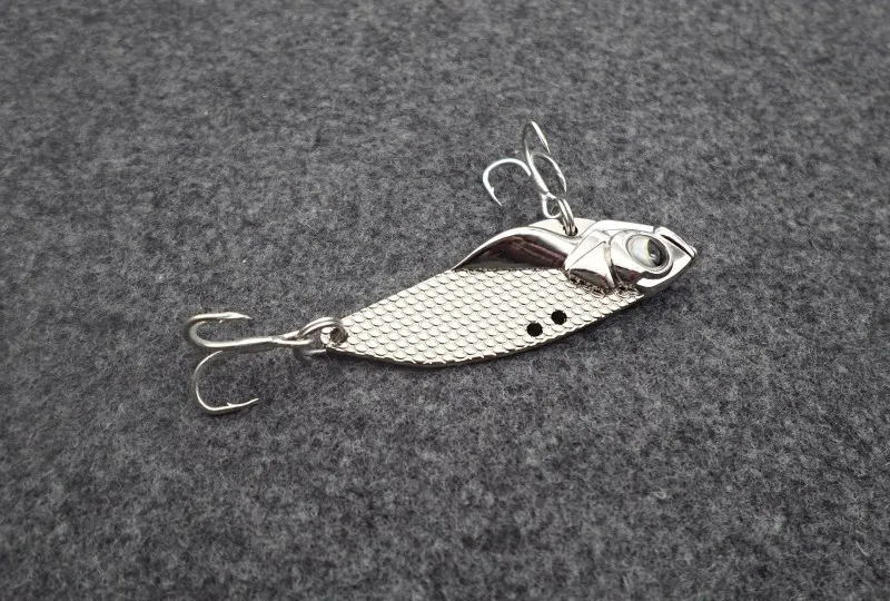 Metal Spoon VIB Lures 7G 10g 15G Vibrations Fishing bait Bass Treble With 3 Hooks Lead Hard Fish Cicada Lure Bass Crank Bait