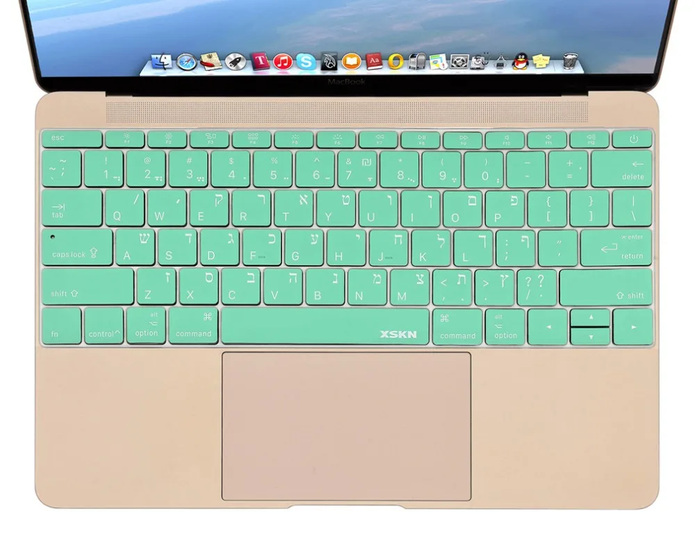 XSKN накладка на клавиатуру иврит силиконовая наклейка для США Apple Macbook 12 A1534