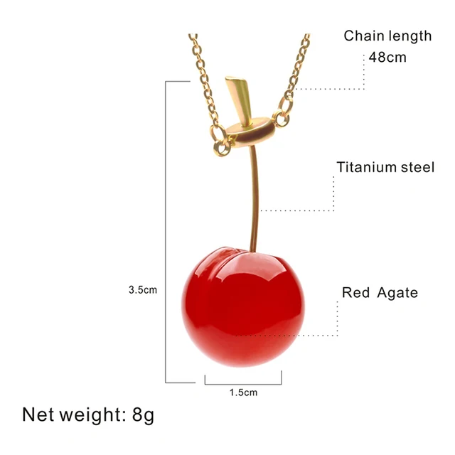 Женское Ожерелье с кулоном вишни цепочка из титановой стали